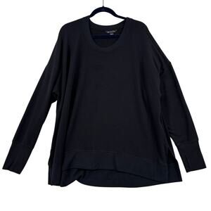 Athleta Top Womens Size 2X Black Stretch Knit High Low Thumbhole Long Sleeve